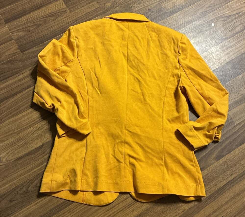 Christian Siriano New York Mustard Yellow Knit Blazer Jacket - Picture 2 of 4